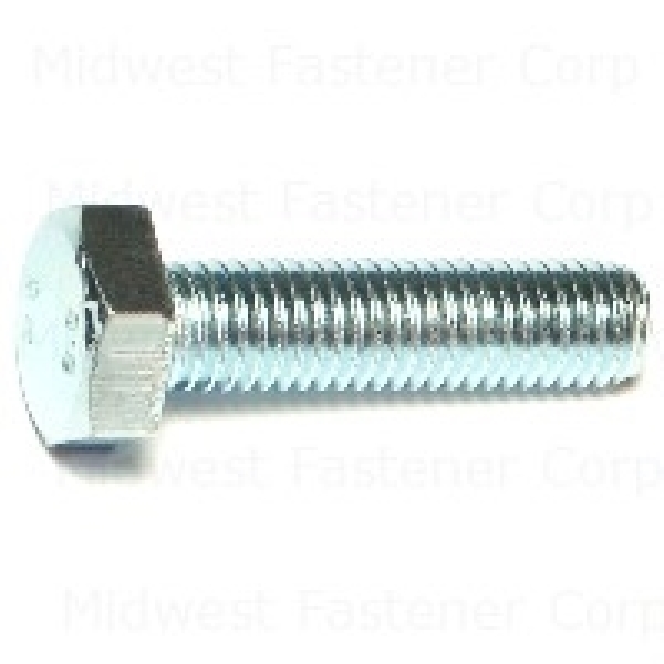 81534 Hex Cap Screw, M10-1.5 Thread, 40 mm OAL, Steel, Zinc, Coarse Thread