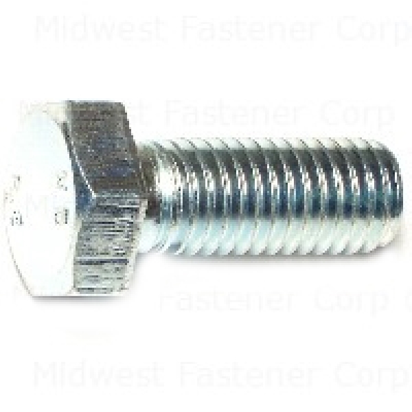 81542 Hex Cap Screw, M12-1.75 Thread, 30 mm OAL, Steel, Zinc, Coarse Thread