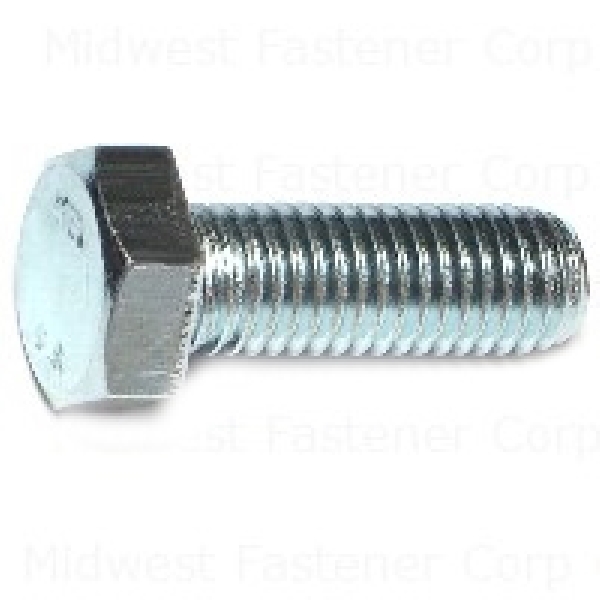 81543 Hex Cap Screw, M12-1.75 Thread, 35 mm OAL, Steel, Zinc, Coarse Thread