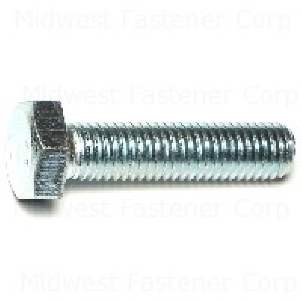 81545 Hex Cap Screw, M12-1.75 Thread, 50 mm OAL, Steel, Zinc, Coarse Thread