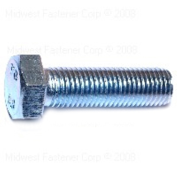 82311 Hex Cap Screw, M16-2 Thread, 55 mm OAL, Steel, Zinc, Coarse Thread