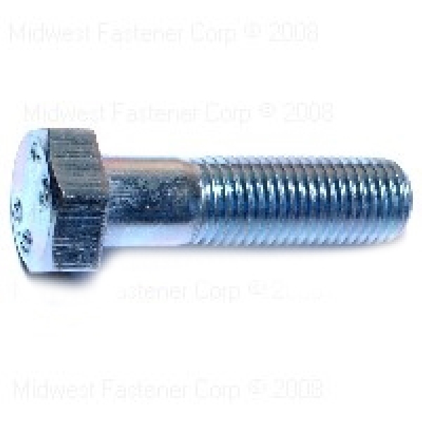 82312 Hex Cap Screw, M16-2 Thread, 60 mm OAL, Steel, Zinc, Coarse Thread