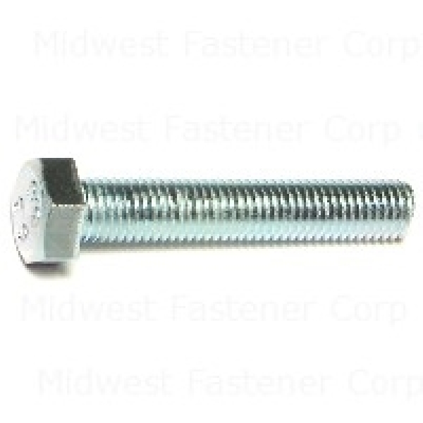 82627 Hex Cap Screw, M7-1 Thread, 40 mm OAL, Steel, Zinc, Coarse Thread