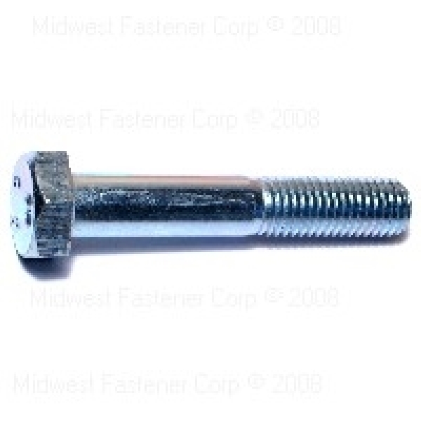 82645 Hex Cap Screw, M14-2 Thread, 80 mm OAL, Steel, Zinc, Coarse Thread