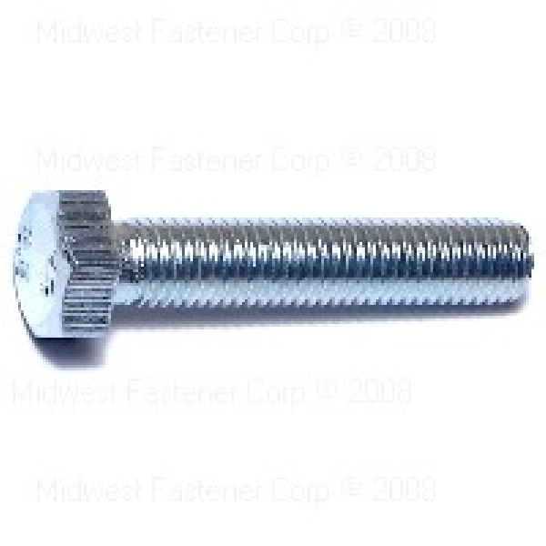 85572 Hex Cap Screw, M7-1 Thread, 35 mm OAL, Steel, Zinc, Coarse Thread