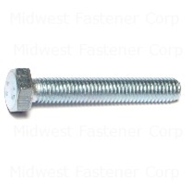 85574 Hex Cap Screw, M8-1.25 Thread, 50 mm OAL, Steel, Zinc, Coarse Thread