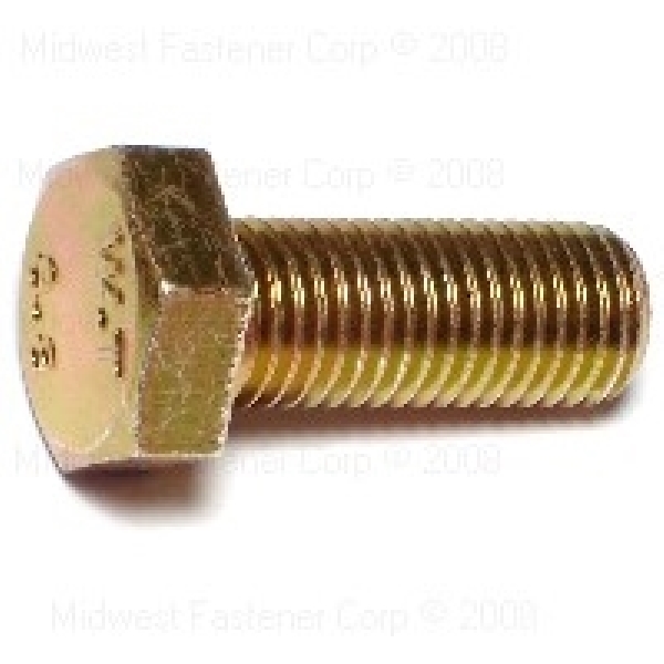 86562 Hex Cap Screw, M12-1.5 Thread, 30 mm OAL, Steel, Zinc, Fine Thread