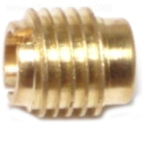 84374 Wood Insert, 3/8 in Drill, 1/4-20 Thread, Brass