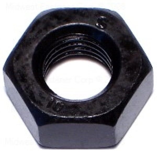 87919 Hex Nut, Fine Thread, 10-1.25 Thread, Steel, Black Phosphate, 10 Grade