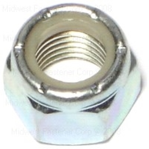 80281 Lock Nut with Nylon Insert, Fine Thread, 7/16-20 Thread, Steel, Zinc, 2 Grade, 12/PK