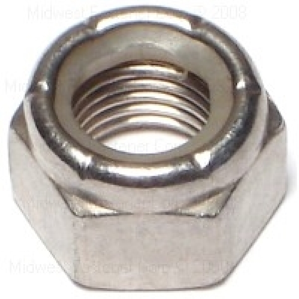 87469 Lock Nut with Nylon Insert, Fine Thread, 7/16-20 Thread, Stainless Steel, 18-8 Grade, 8/PK