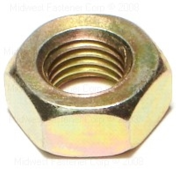 84961 Hex Nut, Fine Thread, 10-1.25 Thread, Steel, Yellow Zinc, 8.8 Grade