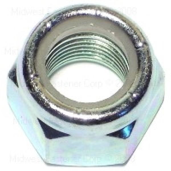 80282 Lock Nut with Nylon Insert, Fine Thread, 1/2-20 Thread, Steel, Zinc, 2 Grade, 12/PK