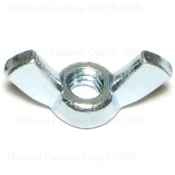 80324 Wing Nut, Coarse Thread, 1/4-20 Thread, Steel, Zinc