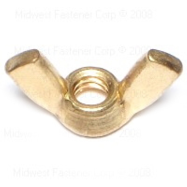 80328 Wing Nut, Coarse Thread, 1/4-20 Thread, Brass