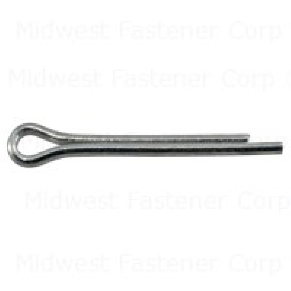 81376 Cotter Pin, 1/8 in, 1 in L, Spring Steel, Zinc, 12 PK