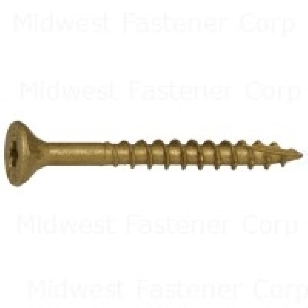 51181 Deck Screw, #9 Thread, 1-3/4 in L, Serrated Thread, Bugle Head, Star Drive, Type 17 Point, Steel, 705/PK