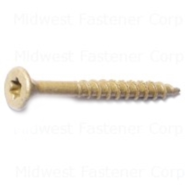 51189 Deck Screw, #9 Thread, 1-3/4 in L, Serrated Thread, Bugle Head, Star Drive, Type 17 Point, Steel, 4000/PK