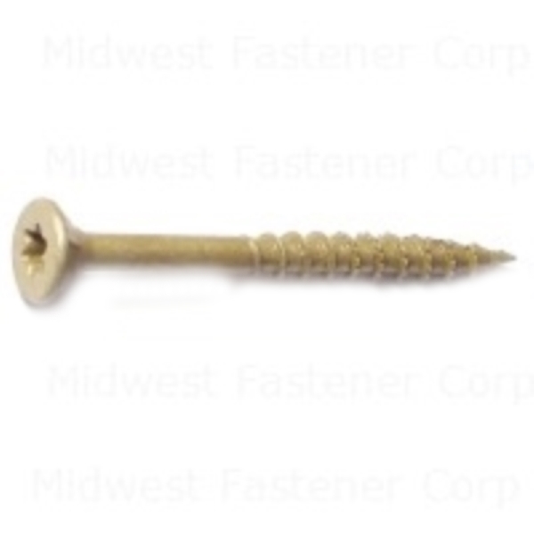 51190 Deck Screw, #9 Thread, 2 in L, Serrated Thread, Bugle Head, Star Drive, Type 17 Point, Steel, 3500 PK