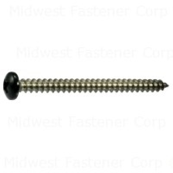 88777 Shutter Screw, #8-15 Thread, 2 in L, Coarse Thread, Pan Head, Phillips Drive, Sharp Point, 10/PK