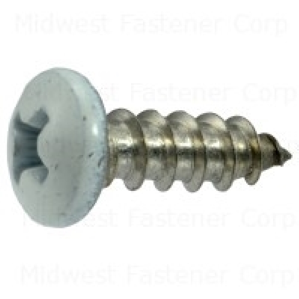 88786 Shutter Screw, #8-15 Thread, 1/2 in L, Coarse Thread, Pan Head, Phillips Drive, Sharp Point, 12/PK