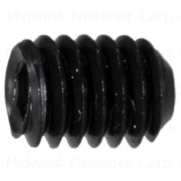 80402 Set Screw, #6-40 Thread, 3/16 in L, Fine Thread, Hex, Socket Drive, Steel, Black Oxide, 8 PK