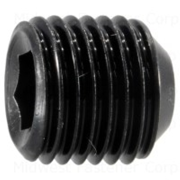 80413 Set Screw, 3/8-24 Thread, 3/8 in L, Fine Thread, Hex, Socket Drive, Cupped Point, Steel, 6 PK