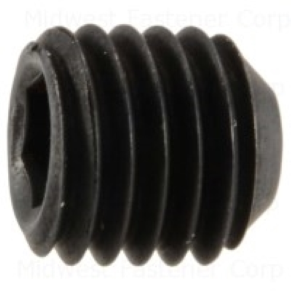 80407 Set Screw, 1/4-28 Thread, 1/4 in L, Fine Thread, Hex, Socket Drive, Cupped Point, Steel, 6 PK