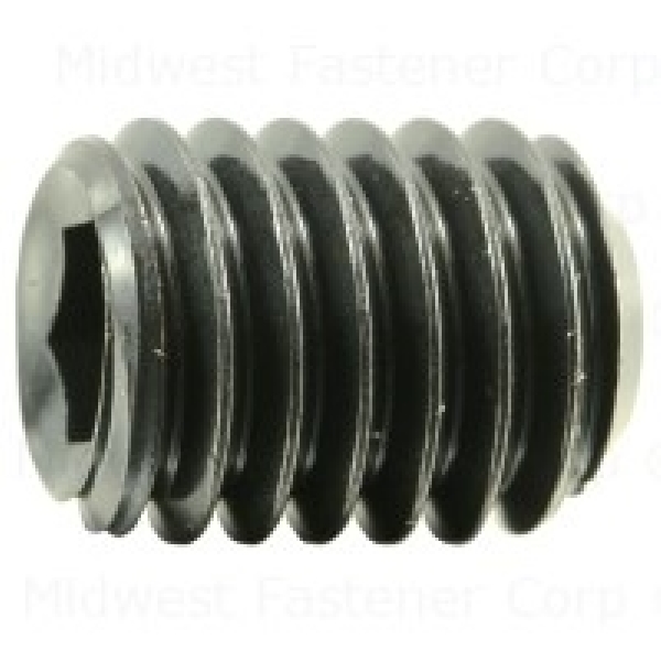 80516 Set Screw, 3/8-16 Thread, 1/2 in L, Coarse Thread, Hex, Socket Drive, Cupped Point, Steel, 6 PK