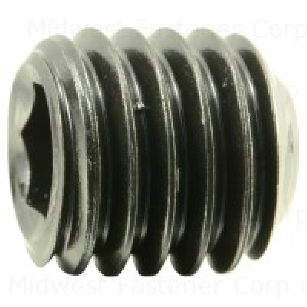 80517 Set Screw, 1/2-13 Thread, 1/2 in L, Coarse Thread, Hex, Socket Drive, Steel, Black Oxide, 5 PK