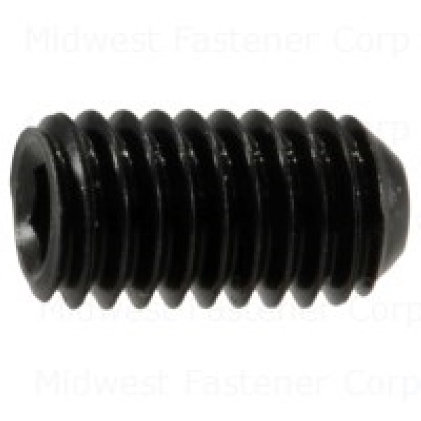 80404 Set Screw, #8-36 Thread, 5/16 in L, Fine Thread, Hex, Socket Drive, Steel, Black Oxide, 8 PK