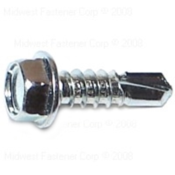 10282 Screw, #12 Thread, 3/4 in L, Washer Head, Hex Drive, Self-Drilling Point, 1 PK
