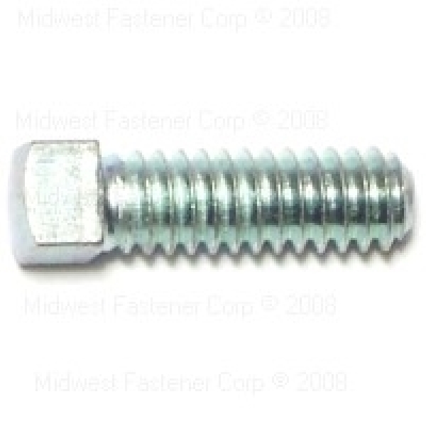 80302 Set Screw, 1/4-20 Thread, 3/4 in L, Coarse Thread, Square Drive, Cupped Point, Steel, 10 PK