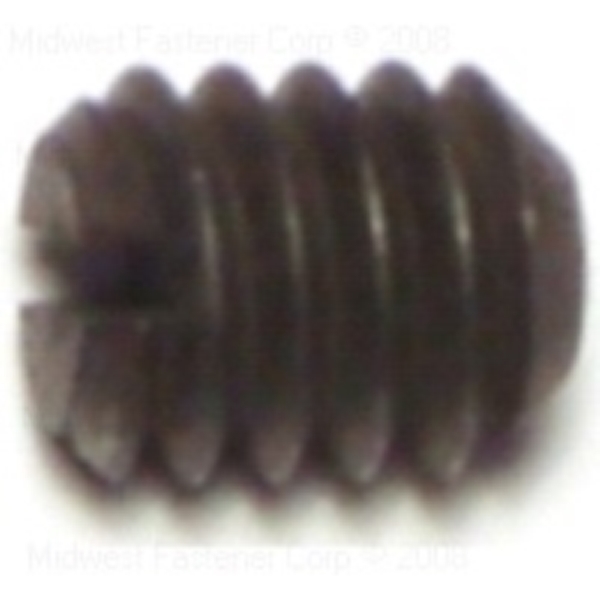 88321 Set Screw, 1/4-20 Thread, 5/16 in L, Coarse Thread, Slotted Drive, Cupped Point, Steel, 12 PK