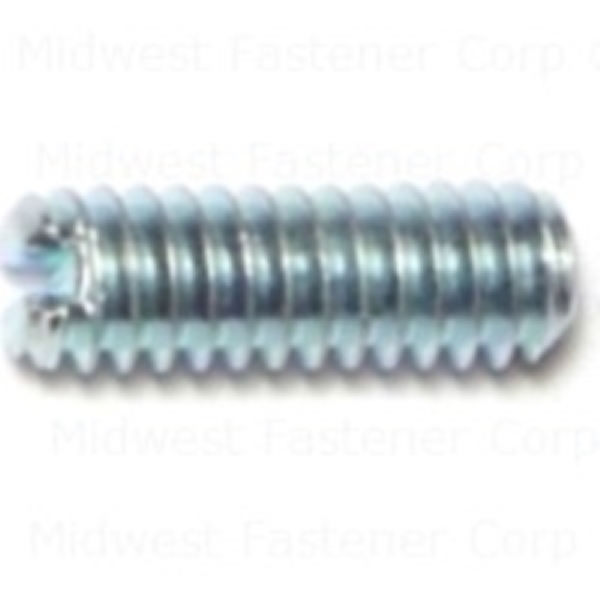 88324 Set Screw, 1/4-20 Thread, 3/4 in L, Coarse Thread, Slotted Drive, Cupped Point, Steel, 12 PK