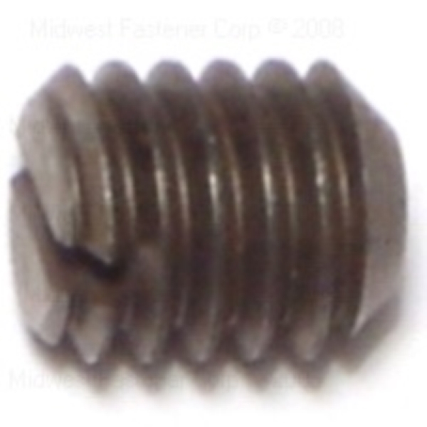 88328 Set Screw, 5/16-18 Thread, 3/8 in L, Coarse Thread, Slotted Drive, Cupped Point, Steel, 10 PK