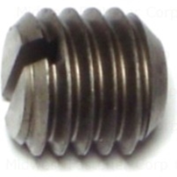 88335 Set Screw, 1/2-13 Thread, 1/2 in L, Coarse Thread, Slotted Drive, Cupped Point, Steel, 6 PK