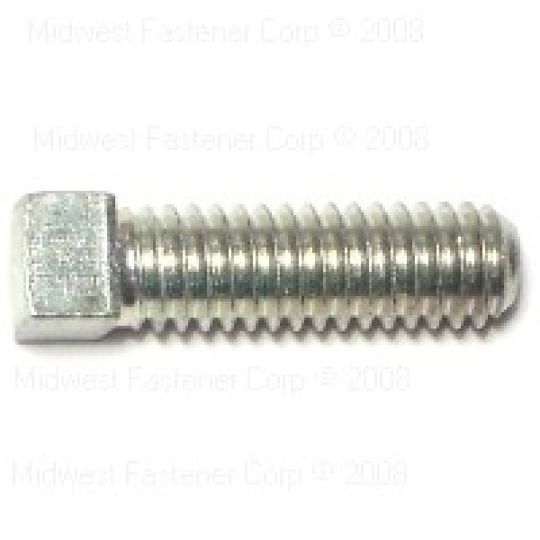 80305 Set Screw, 5/16-18 Thread, 1 in L, Coarse Thread, Square Drive, Cupped Point, Steel, 8 PK