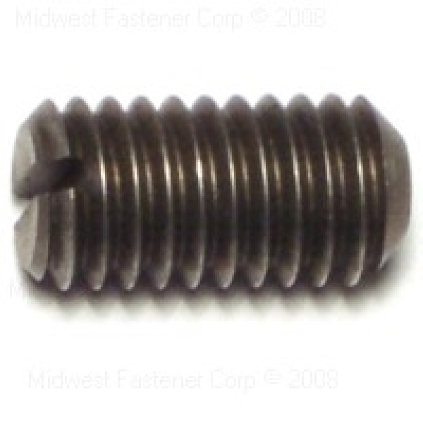 88332 Set Screw, 3/8-16 Thread, 3/4 in L, Coarse Thread, Slotted Drive, Cupped Point, Steel, 8 PK