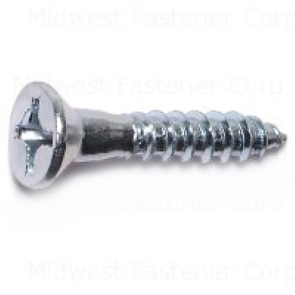 Midwest Fastener 10082 Screw, #12 Thread, 1-1/4 in L, Flat Head, Phillips Drive, Steel, Zinc, 1 PK - 1