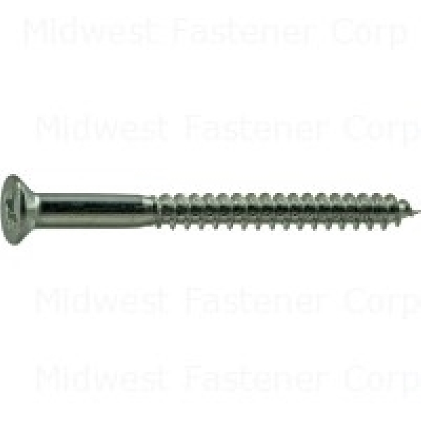 10067 Screw, #8 Thread, 2 in L, Flat Head, Phillips Drive, Steel, Zinc, 1 PK