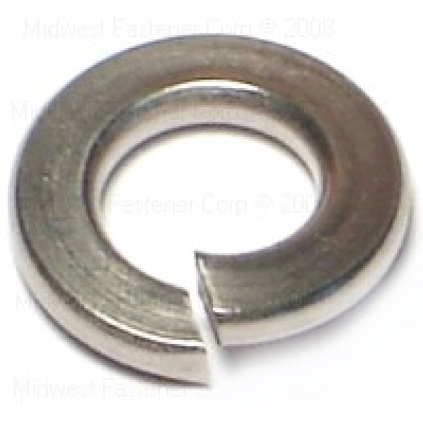 23886 Split Lock Washer, 1/4 in ID, Stainless Steel, 5 PK