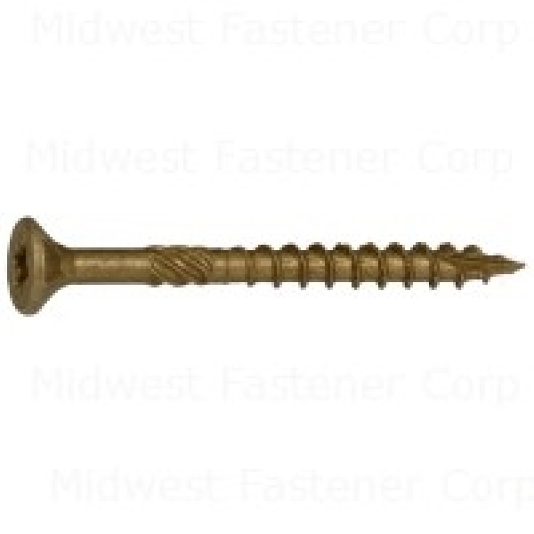 51172 Deck Screw, #9 Thread, 2 in L, Serrated Thread, Bugle Head, Star Drive, Steel, XL1500-Coated, 124 PK