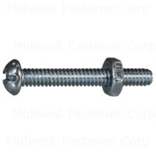 Midwest Fastener 23987 Machine Screw, #10-24 Thread, 1-1/2 in L, Zinc, 5 PK