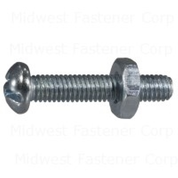 23993 Machine Screw, #10-32 Thread, 1 in L, Zinc, 5 PK