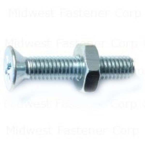 24027 Machine Screw, #10-32 Thread, 1 in L, Flat Head, Phillips Drive, Zinc, 5 PK