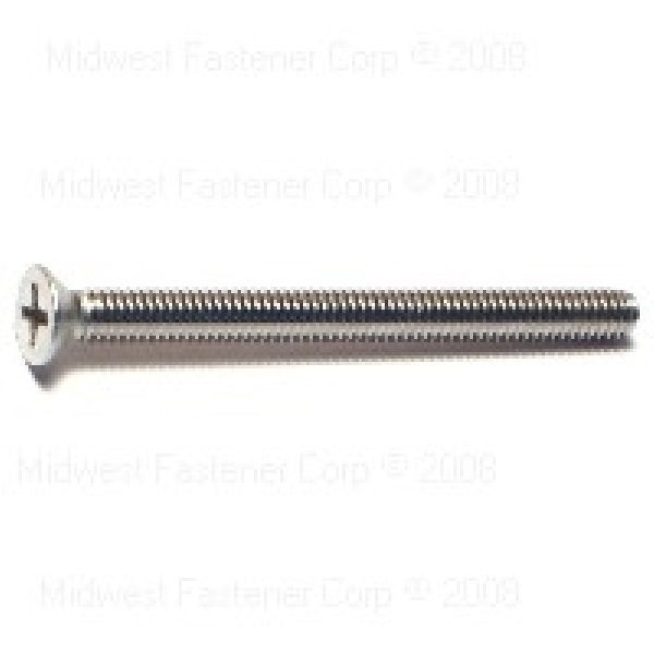 23823 Machine Screw, #8-32 Thread, 2 in L, Flat Head, Phillips Drive, Stainless Steel, 5 PK