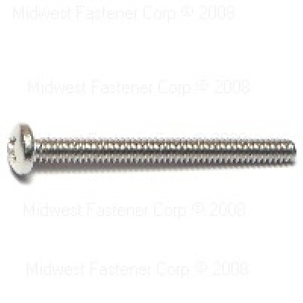 23845 Machine Screw, #6-32 Thread, 1-1/2 in L, Pan Head, Phillips Drive, Stainless Steel, 5 PK