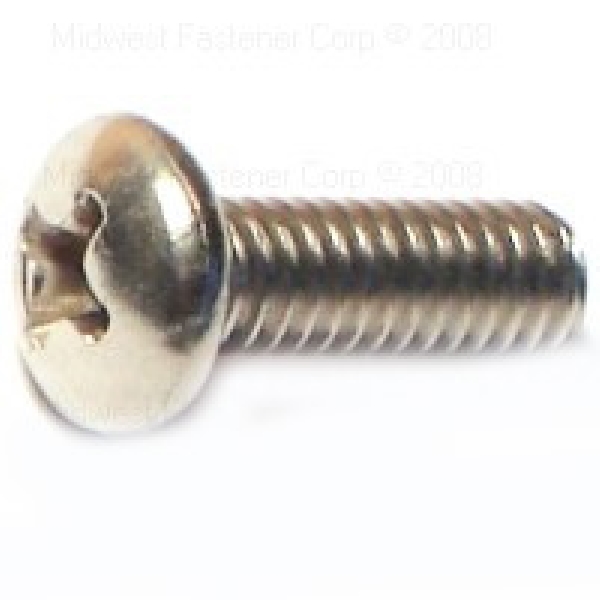 23847 Machine Screw, #8-32 Thread, 1/2 in L, Flat Head, Phillips Drive, Stainless Steel, 5/PK