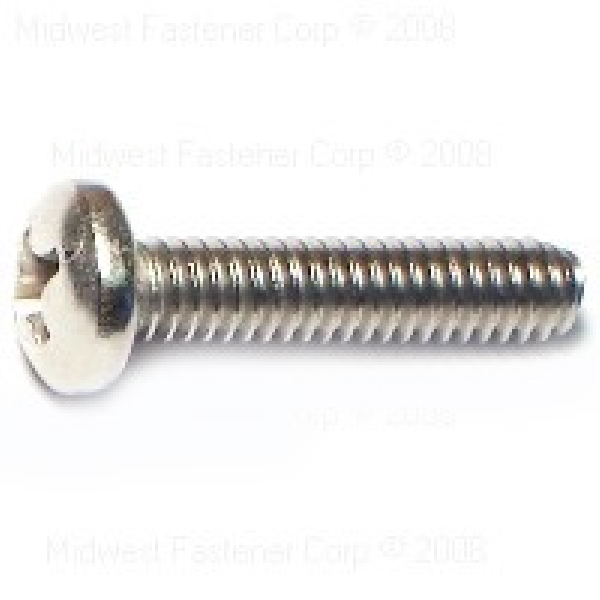 23848 Machine Screw, #8-32 Thread, 3/4 in L, Pan Head, Phillips Drive, Stainless Steel, 5 PK